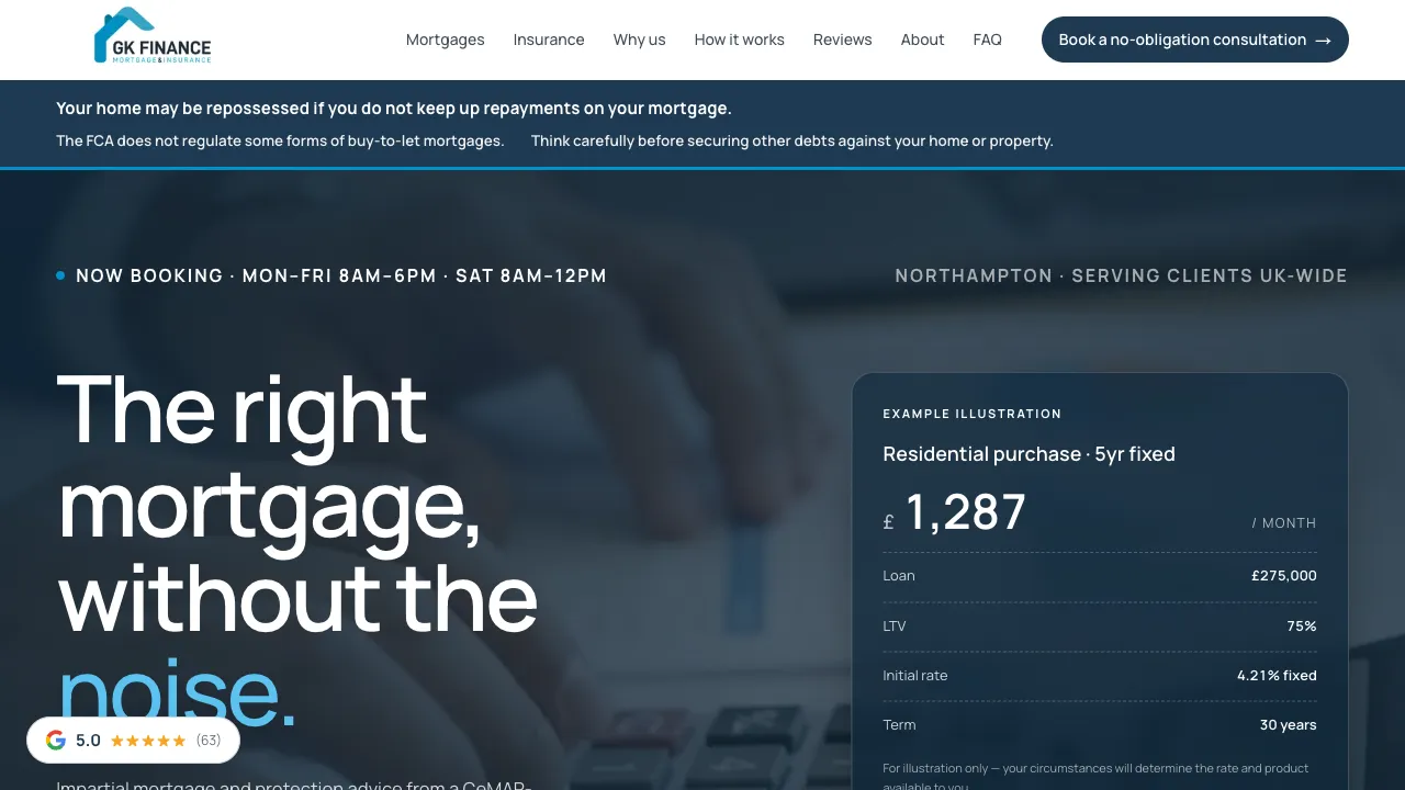 GK Finance website by 3rd Eye AI