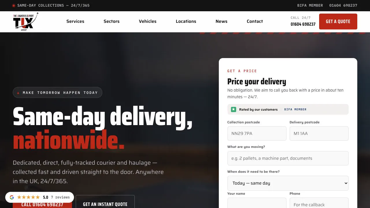 TLX Group website by 3rd Eye AI